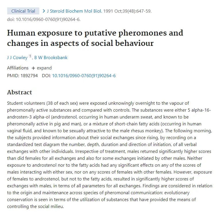 Human exposure to putative pheromones and changes in aspects of social behaviour