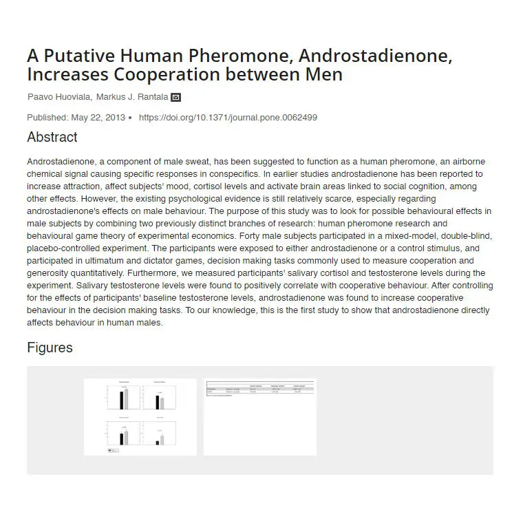 A Putative Human Pheromone, Androstadienone, Increases Cooperation between Men