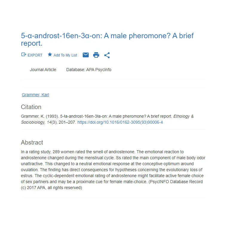 5-α-androst-16en-3α-on: A male pheromone? A brief report.