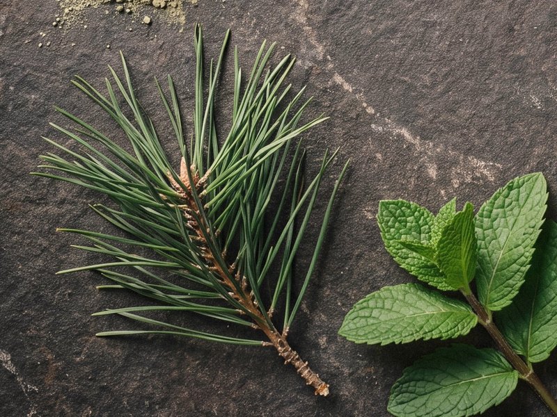 Pine and mint, natural fragrance botanicals